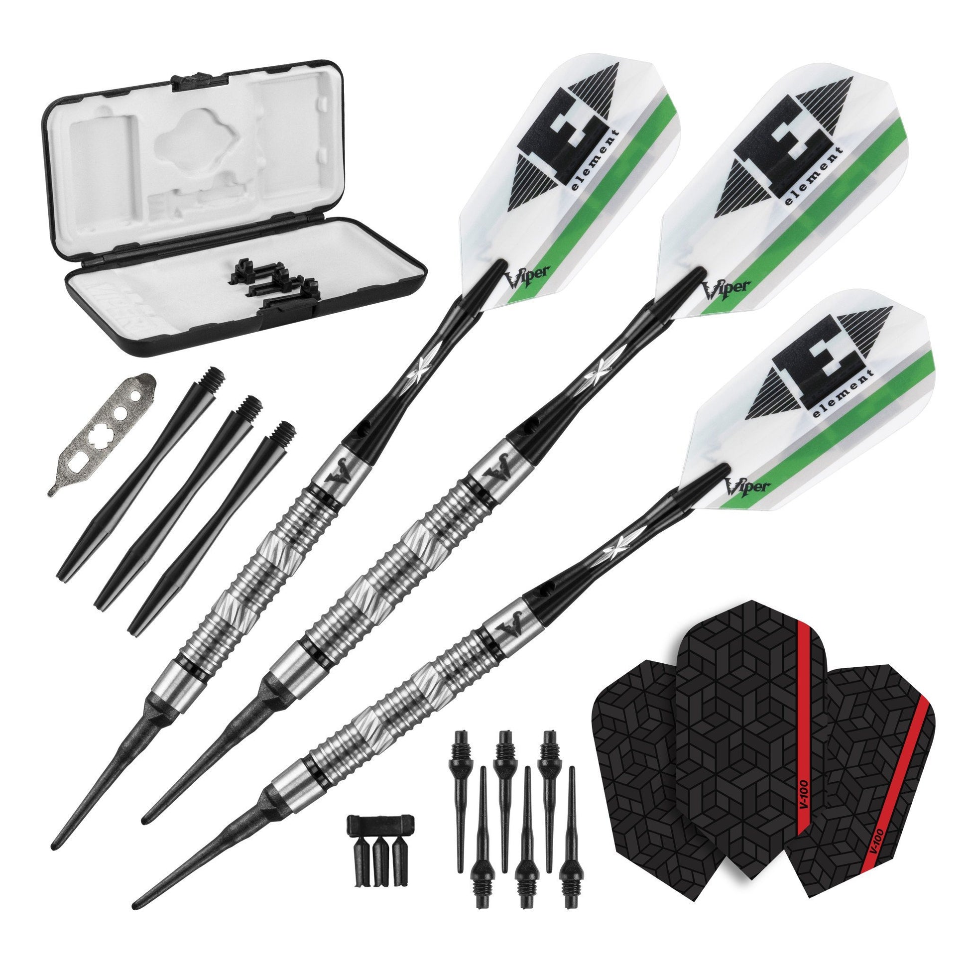 [REFURBISHED] Viper Element Darts 90% Tungsten Soft Tip Darts Grooved Barrel 18 Grams Refurbished GLD Products