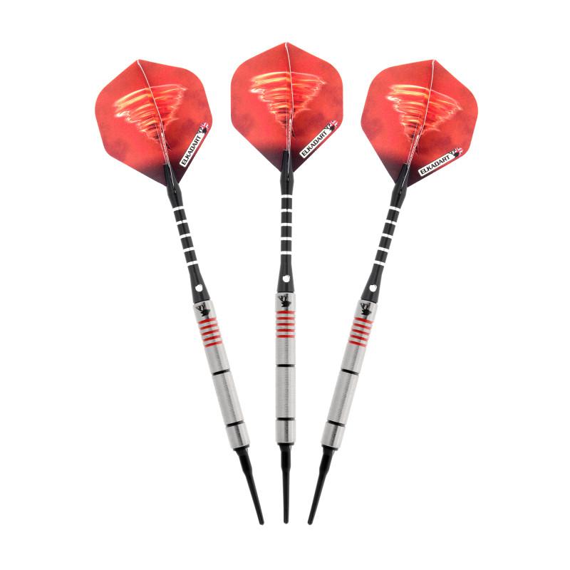 Elkadart Tornado 90% Tungsten Soft Tip Dart Set 4 Red and 2 Black Rings Soft-Tip Darts Elkadart 