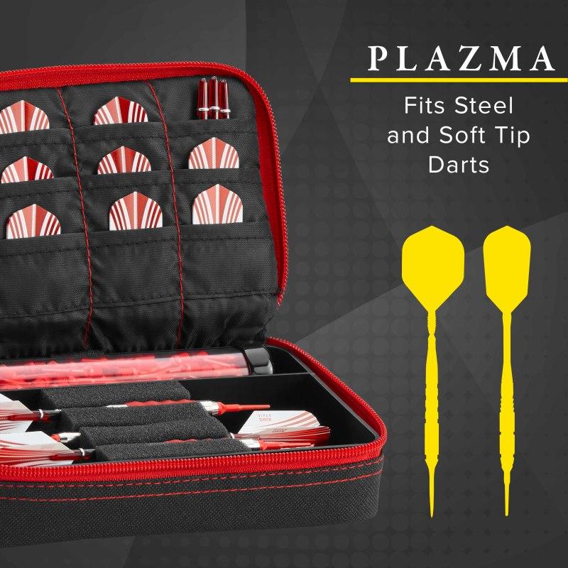 Casemaster Plazma Dart Case Black with Ruby Zipper Dart Cases Casemaster 