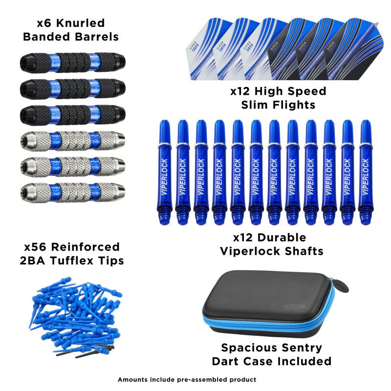 Casemaster Sentry Dart Case and Two Sets of Viper Soft Tip Darts 18 Grams Blue Soft-Tip Darts Viper 