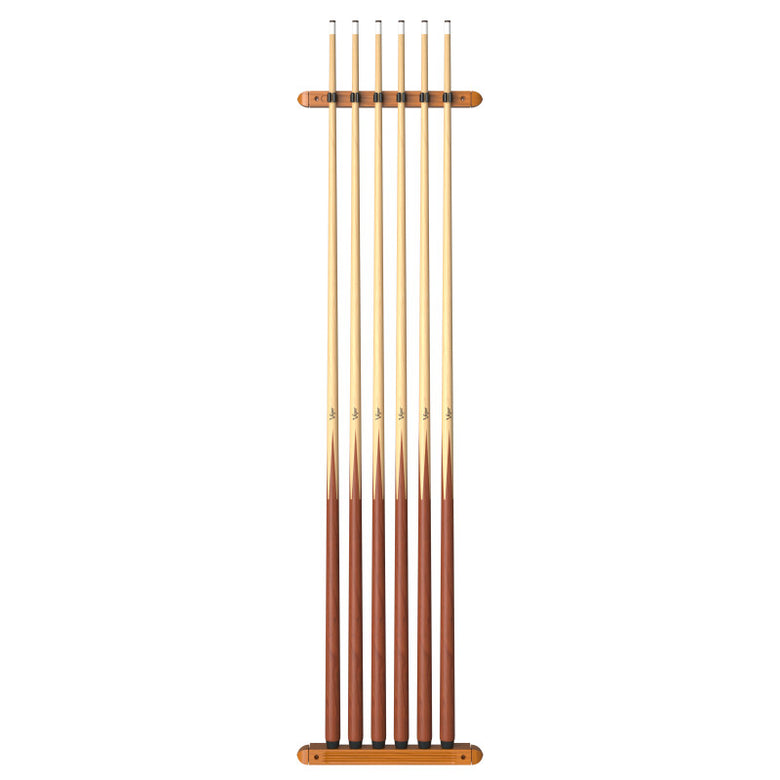 Fat Cat Oak 6 Cue 2-Piece Wall Cue Rack