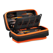 Load image into Gallery viewer, Casemaster Plazma Pro Dart Case Black with Orange Trim and Phone Pocket Dart Cases Casemaster 
