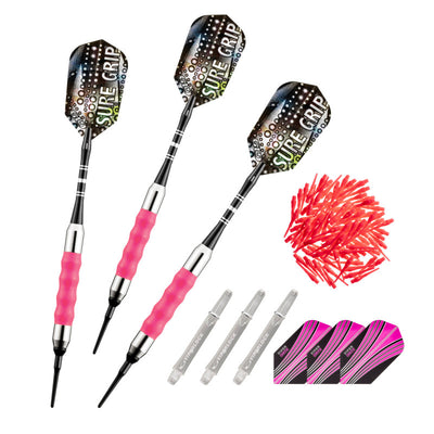 Viper Sure Grip Soft Tip Darts 18 Grams, Pink Accessory Set