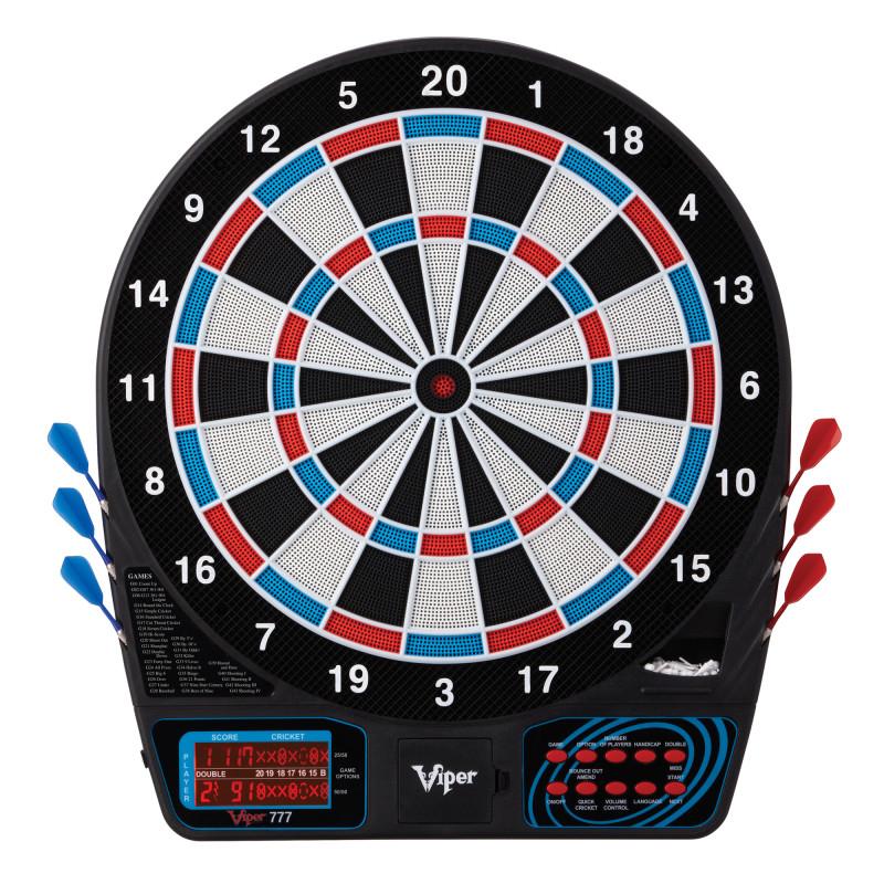 Viper 777 Electronic Dartboard, Metropolitan Mahogany Cabinet, Padded Dart MAt & Shadow Buster Dartboard Lights Darts Viper 