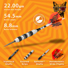 Load image into Gallery viewer, Viper The Freak Steel Tip Darts Knurled and Shark Fin Barrel 22 Grams
