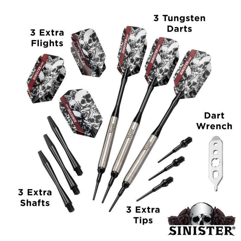 Viper Sinister 95% Tungsten Soft Tip Darts Smooth Barrel 16 Grams