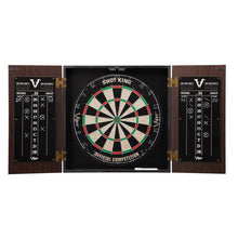 Load image into Gallery viewer, Viper Stadium Cabinet with Shot King Sisal Dartboard, Shadow Buster Dartboard Lights, &quot;The Bull Starts Here&quot; Throw Line Marker &amp; Steel Tip Dart Accessories Kit Darts Viper 
