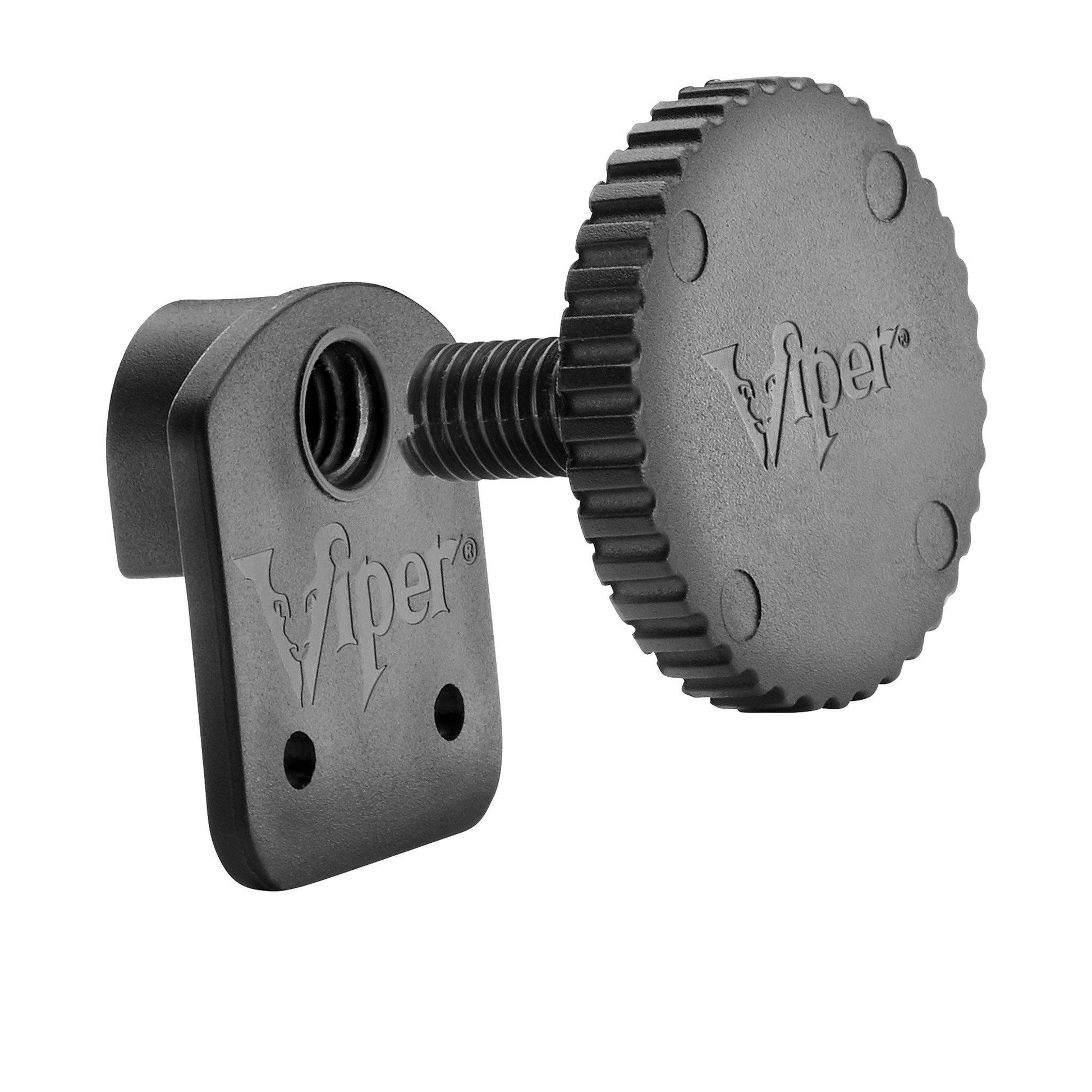 Dark gray Viper-branded cue stick tip leveler with screw mount and gear wheel adjustment mechanism