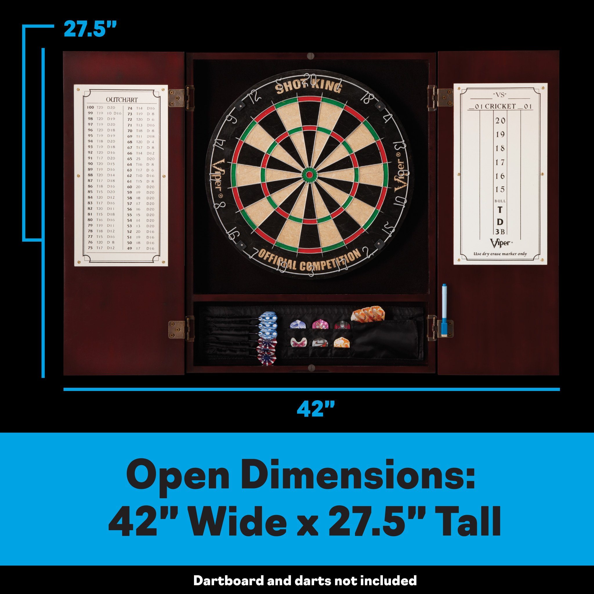 [REFURBISHED] Viper Metropolitan Mahogany Steel Tip Dartboard Cabinet Refurbished Refurbished GLD Products 