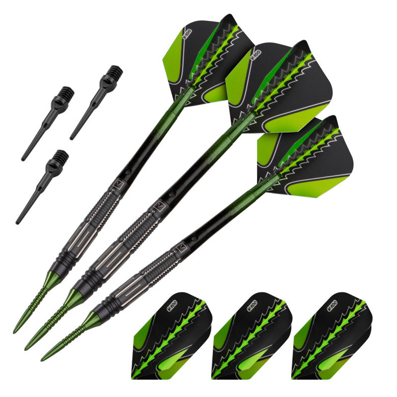 Viper Black Flux 90% Tungsten Steel or Soft Tip Conversion Darts Green 20 Grams