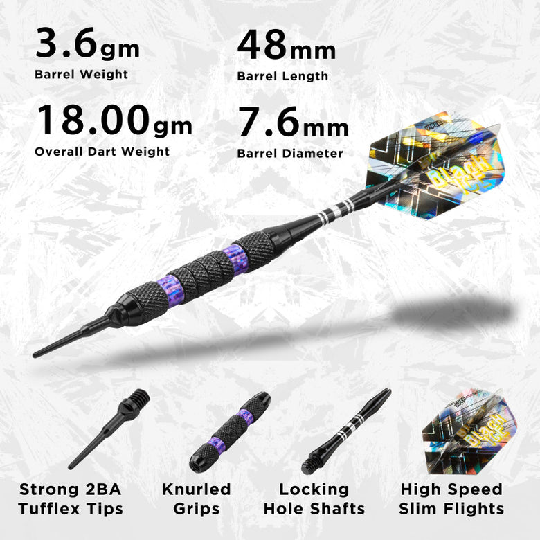 Viper Black Ice Purple Soft Tip Darts 18 Grams