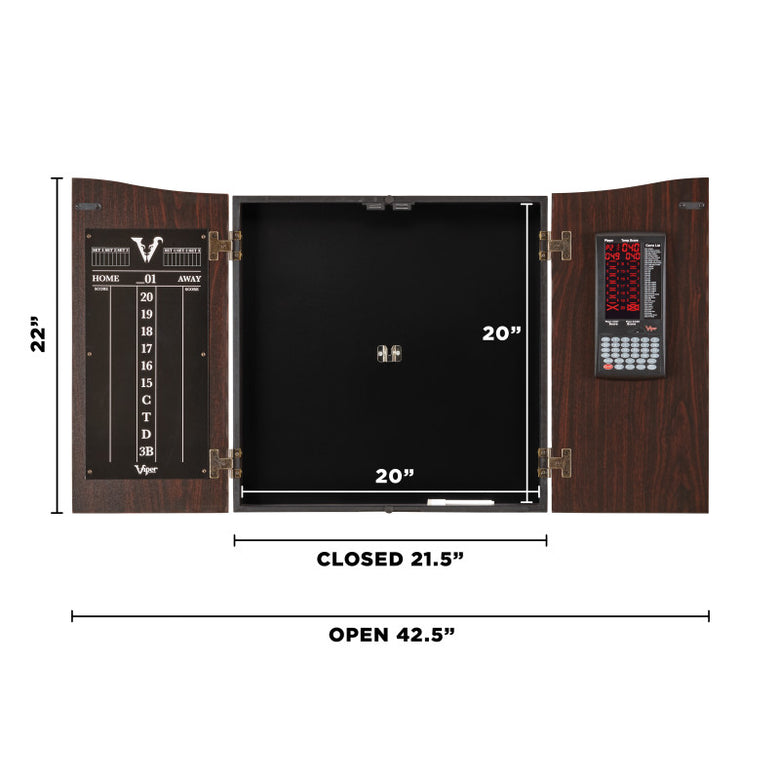 Viper Vault Deluxe Dartboard Cabinet with Pro Score