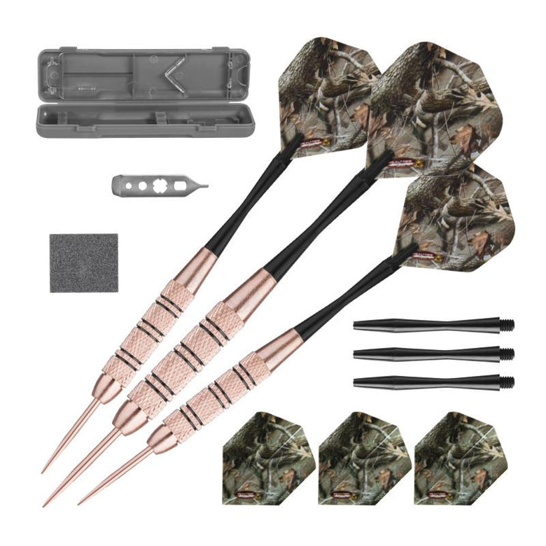 Fat Cat Realtree Hardwoods HD Steel Tip Darts 23gm and Casemaster Realtree Hardwoods Deluxe Camouflage Case Steel-Tip Darts Fat Cat 