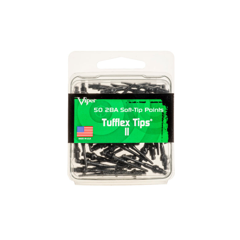 Viper Tufflex Tips II 2BA Black 50Ct Soft Dart Tips