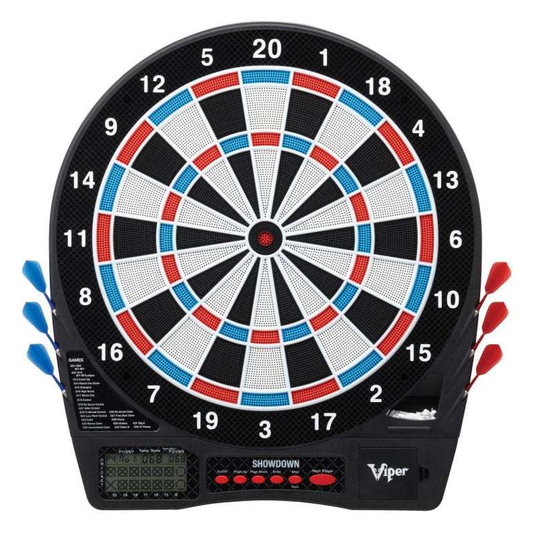 Viper Showdown Electronic Dartboard, Metropolitan Espresso Cabinet & Shadow Buster Dartboard Light Bundle Darts Viper 