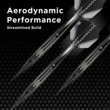 Load image into Gallery viewer, Viper Black Flux 90% Tungsten Steel or Soft Tip Conversion Darts Black/Silver 20 Grams

