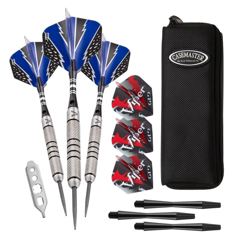 Viper Cold Steel Tungsten Darts Steel Tip Darts 24 Grams and Casemaster Salvo Black Nylon Case Steel-Tip Darts Viper 