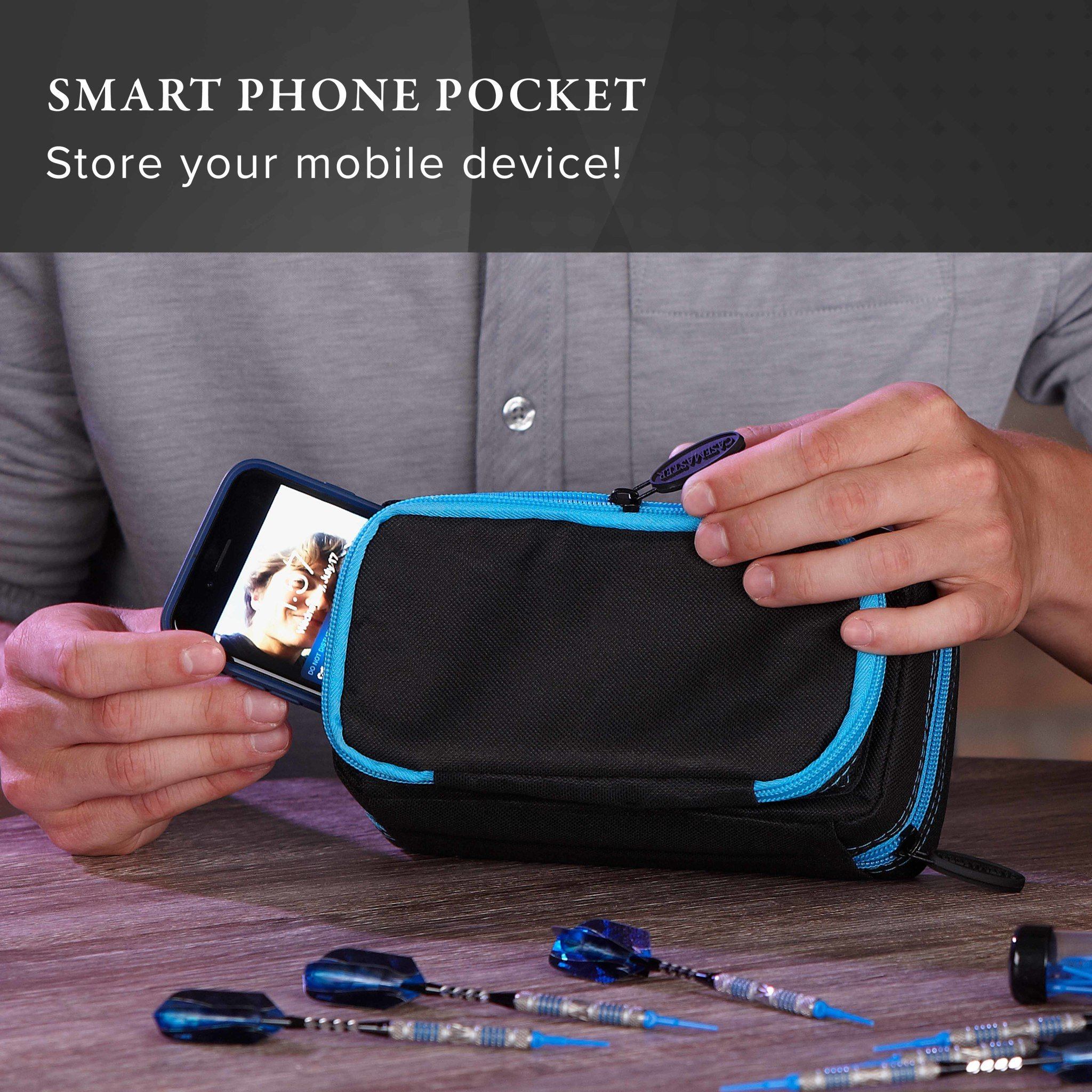 [REFURBISHED] Casemaster Plazma Pro Dart Case Black with Blue Trim and Phone Pocket Refurbished Refurbished GLD Products 