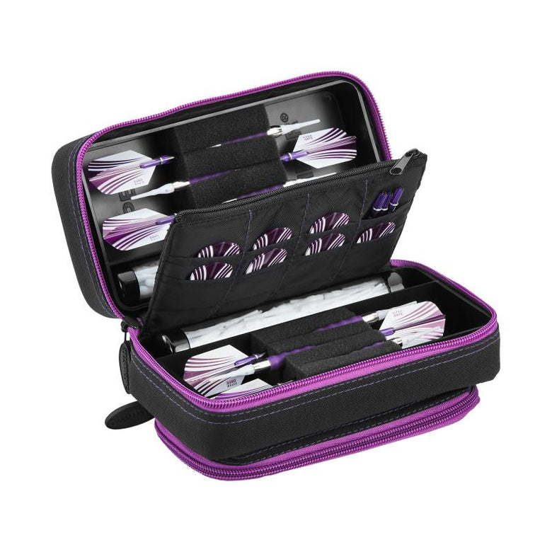 Casemaster Plazma Pro Dart Case Black with Amethyst Zipper and Phone Pocket Dart Cases Casemaster 