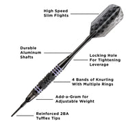 Viper Bobcat Adjustable Soft Tip Darts Purple Rings 16, 18, or 19 Grams