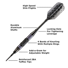 Load image into Gallery viewer, Viper Bobcat Adjustable Soft Tip Darts Purple Rings 16, 18, or 19 Grams
