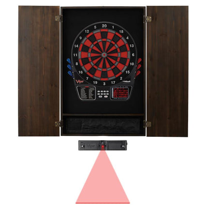 Viper Metropolitan Espresso Soft Tip Dartboard Cabinet, 797 Electronic Dartboard, and Dart Laser Line Darts Viper 