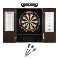 Viper League Sisal Dartboard, Metropolitan Espresso Cabinet, Underground The Raven Steel Tip Darts & Shadow Buster Dartboard Lights Darts Viper 