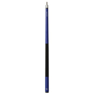 Billiards cue stick with blue and black sections and silver ferrule