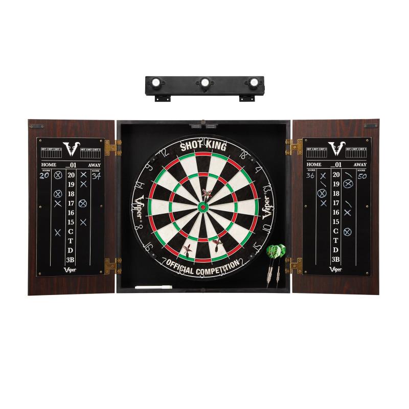 Viper Stadium Cabinet with Shot King Sisal Dartboard & Shadow Buster Dartboard Lights Darts Viper 