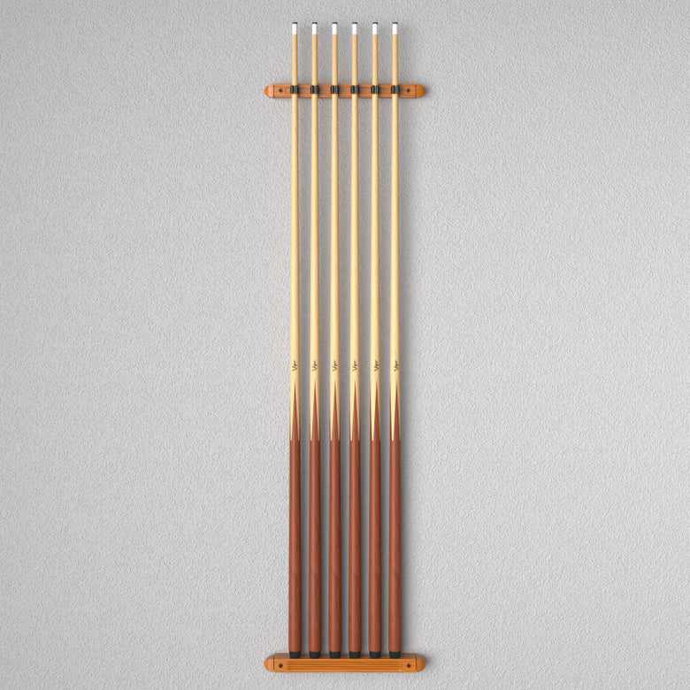 Fat Cat Oak 6 Cue 2-Piece Wall Cue Rack