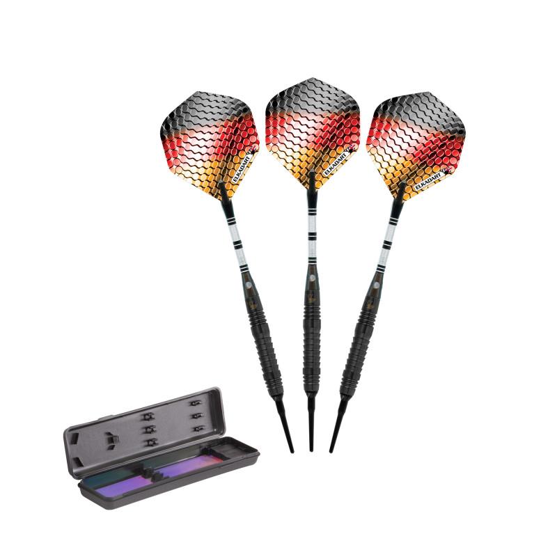 Elkadart Titanium 90% Tungsten Soft Tip Darts Black Titanium Coating Shark Fin Barrel Soft-Tip Darts Elkadart 