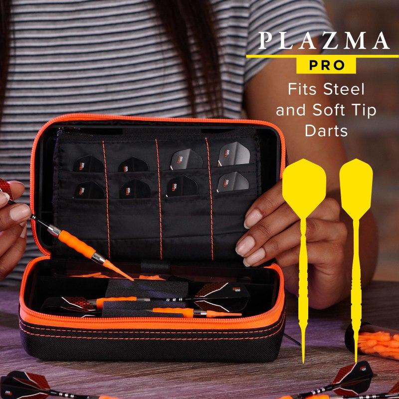 Casemaster Plazma Pro Dart Case Black with Orange Trim and Phone Pocket Dart Cases Casemaster 