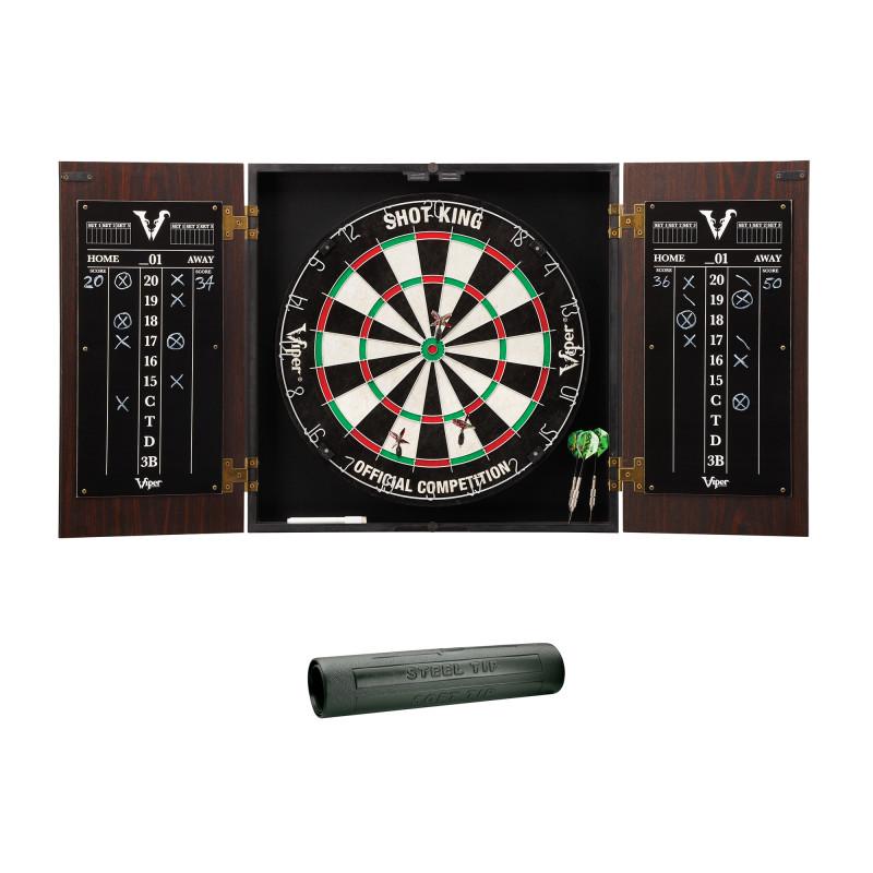 Viper Stadium Cabinet with Shot King Sisal Dartboard & Padded Dart Mat Darts Viper 