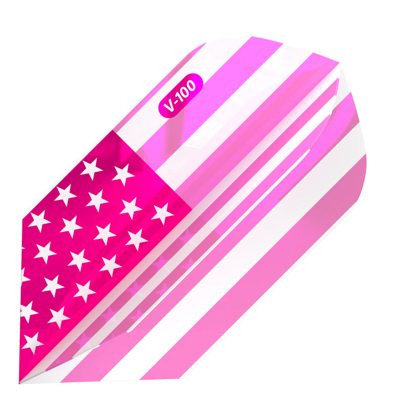 V-100 Dart Flights Slim American Flag Pink Metallic Traditional