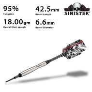 Viper Sinister 95% Tungsten Soft Tip Darts Tapered Barrel 18 Grams