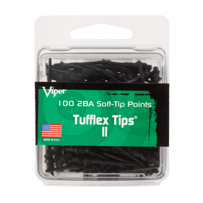 Viper Tufflex Tips II 2BA 100Ct Soft Dart Tips Black