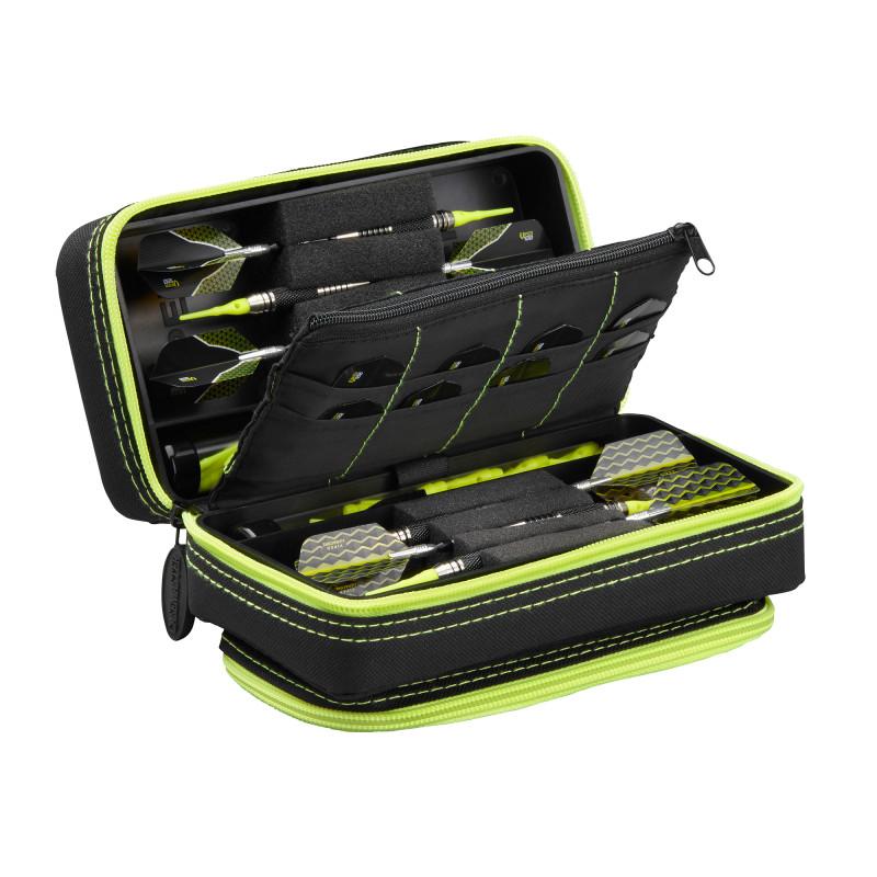 Casemaster Plazma Pro Dart Case Black with Yellow Trim and Phone Pocket Dart Cases Casemaster 