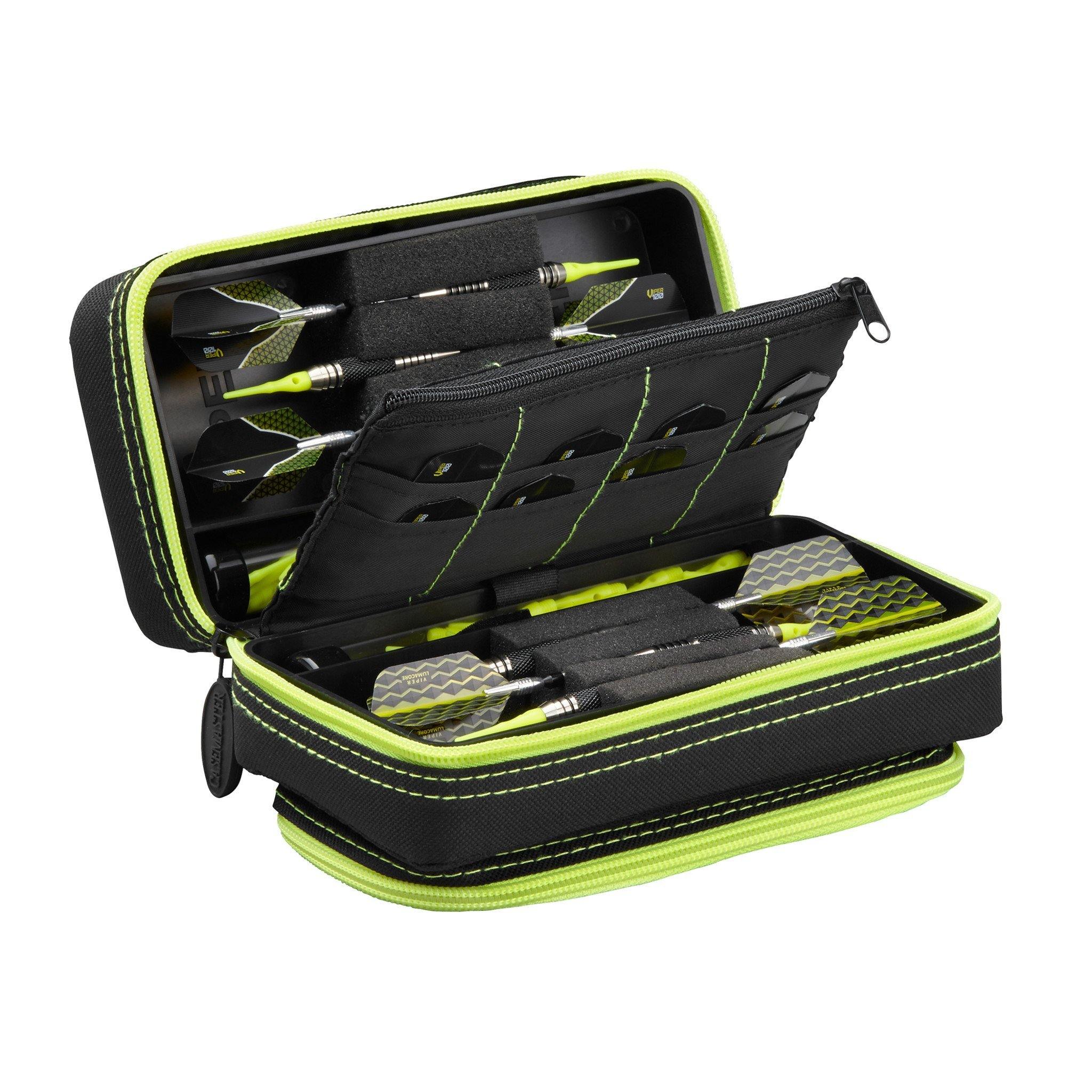 [REFURBISHED] Casemaster Plazma Pro Dart Case Black with Yellow Trim and Phone Pocket Refurbished Refurbished GLD Products 