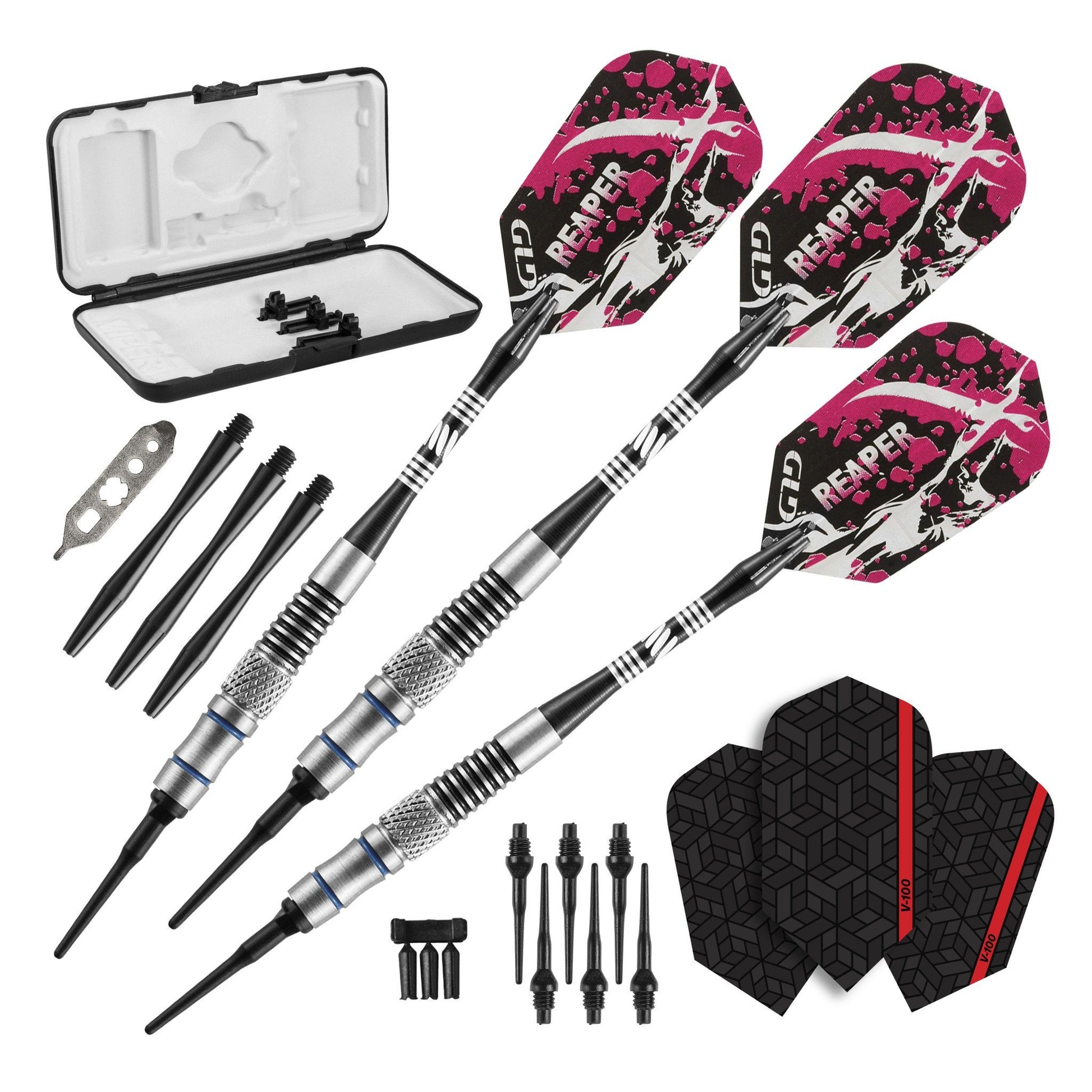 [REFURBISHED] Viper Grim Reaper Darts 80% Tungsten Soft Tip Darts Blue Rings Refurbished GLD Products