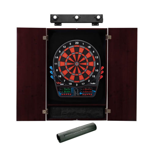 Viper Orion Electronic Dartboard, Metropolitan Mahogany Cabinet, Dart Mat & Shadow Buster Dartboard Light Bundle Darts Viper 